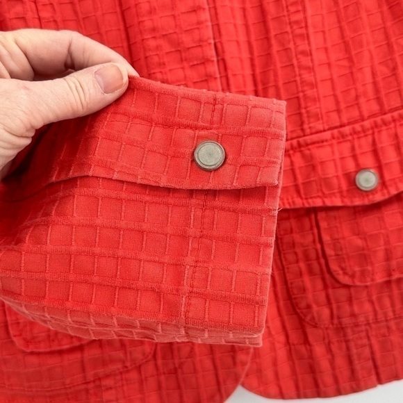 Coldwater Creek Women’s Red Orange Cotton Textured Jacket Size 8P - Picture 7 of 11